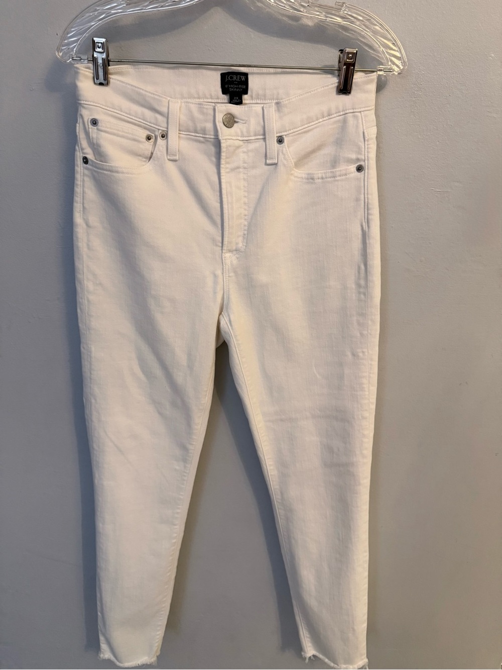 J. Crew crisp White High-Rise Skinny Jeans